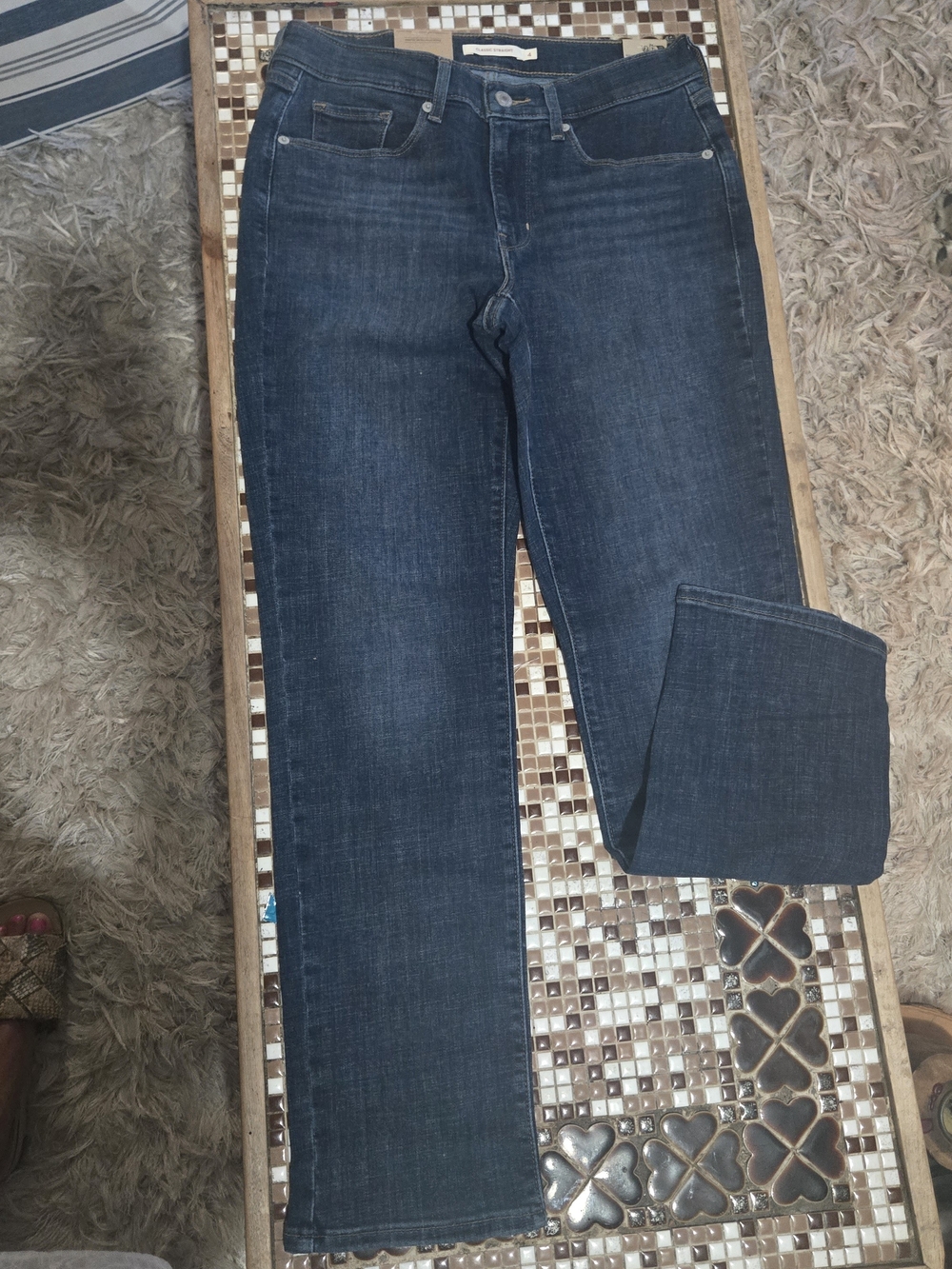 Levi's Indigo Cropped Straight Jeans